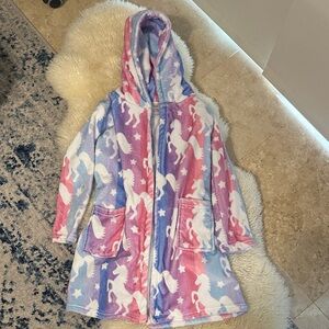 Unicorn Hooded Robe in Pink and Blue